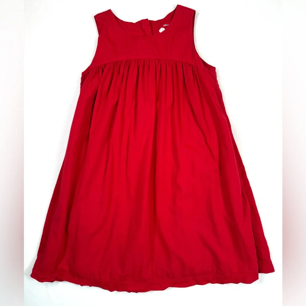 PRIMARY Girls Sleeveless Swing Dress 6/7 Red Preppy Classic Schoolcore‎ Kidcore